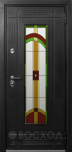 Фото стальная дверь Дверь со стеклом №20 с отделкой Массив дуба