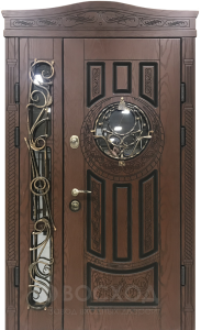 Фото стальная дверь Дверь в коттедж №2 с отделкой Массив дуба
