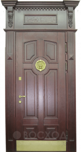 Фото стальная дверь Дверь со вставкой №24 с отделкой Винилискожа